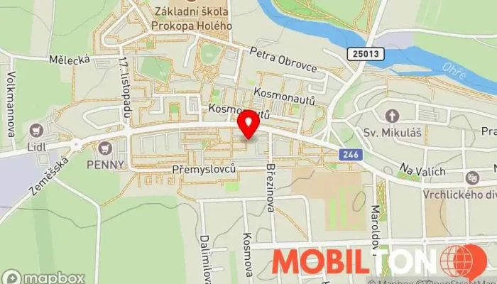 mapa Řeznictví Stříbrný Řeznictví v Slov. nár. povstání 2206