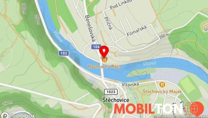 mapa Rozmarná Róza Restaurace v Brunšov