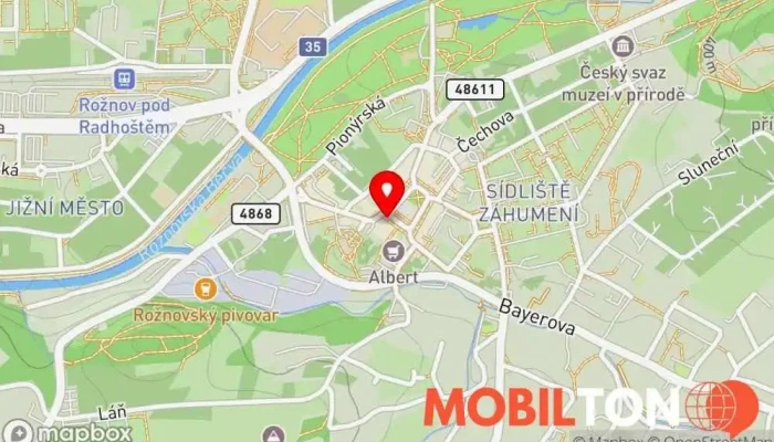 mapa Rožnovanka (Železo) Restaurace, Bar v Masarykovo nám. 38
