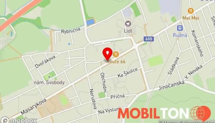 mapa Rudná Kebab Restaurace, Barbeque restaurace v Masarykova 94a