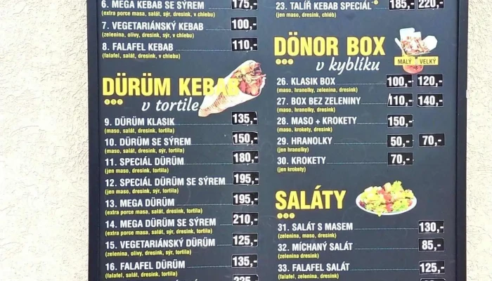 Rudna Kebab Menu - Masarykova 94a