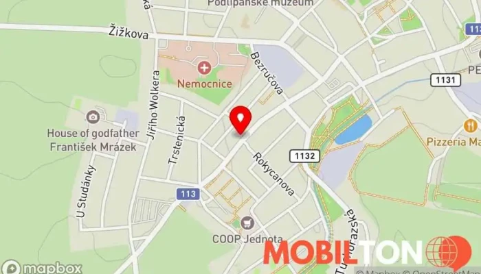 mapa Šenk Restaurace v Palackého 344