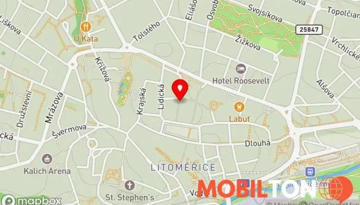 mapa Sfaxiano Kebab Litoměřice Restaurace, Halal restaurace, Obchod s kebabem, Pizzerie, Pizza do ruky v 5. května 140/10