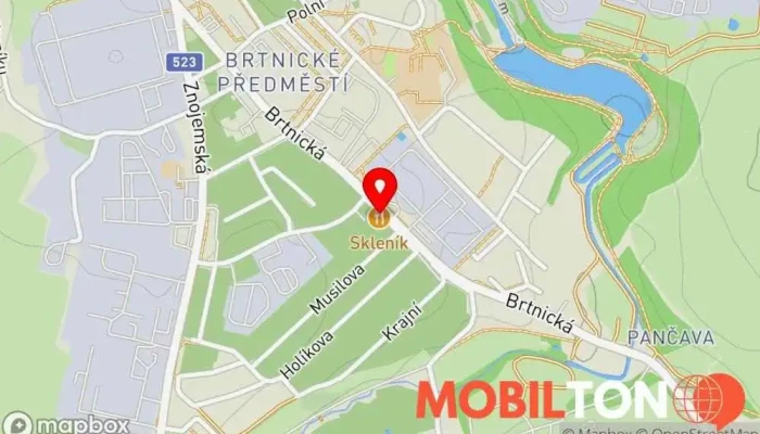 mapa Skleník Jihlava Restaurace v Brtnická 2529