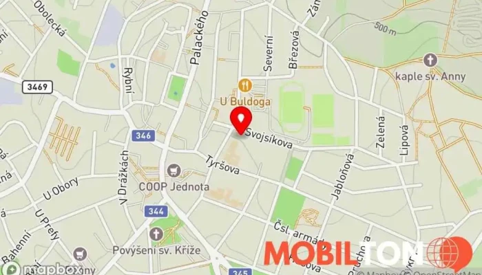 mapa Školní jídelna Restaurace v Smetanova 603