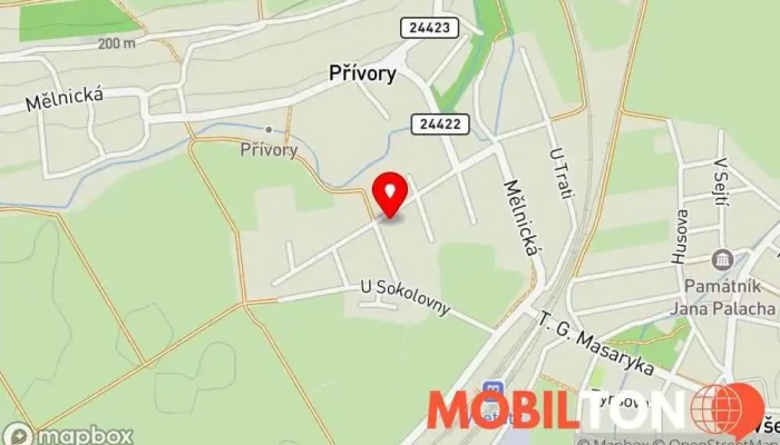 mapa Sokolovna - restaurace Restaurace v Přívory