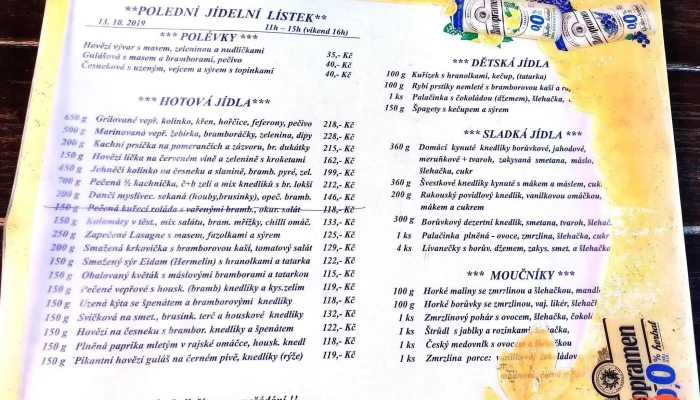 Spejchar Menu - Kladenská 18