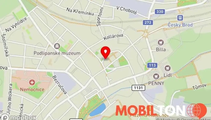 mapa Spices Grill Obchod s kebabem, Hamburgerová restaurace, Rozvoz pizzy v nám. Arnošta z Pardubic 14