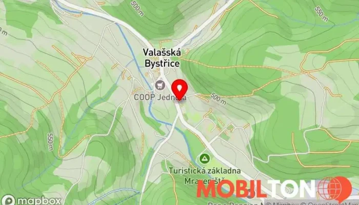 mapa Společenský dům Restaurace v Valašská Bystřice