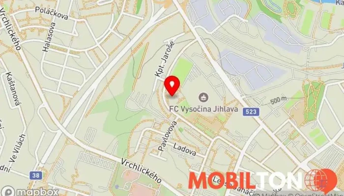 mapa Sport Bar Kuželna Jihlava Sportovní bar v E. Rošického 2684/6