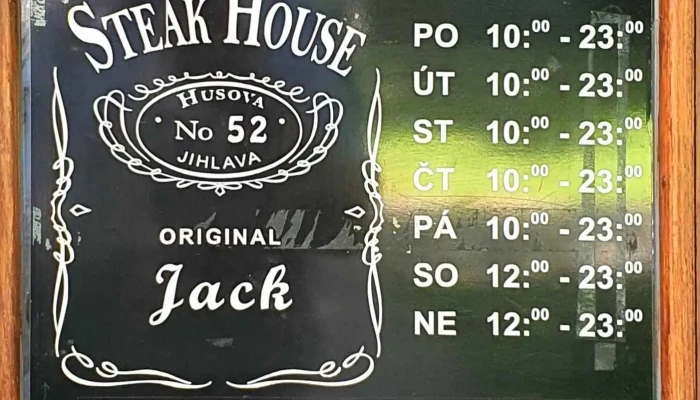 Steak House Jack -  Menu - Husova 1656/52