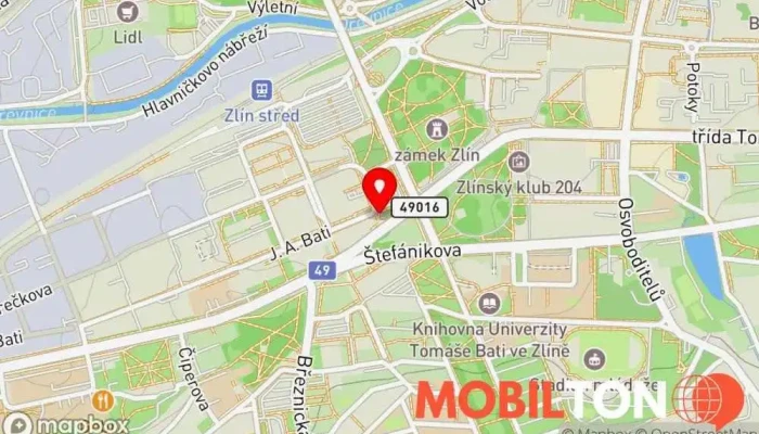 mapa SushiHub Zlín Suši s sebou, Poke bar v 1 Zlín 1 CZ, Jana Antonína Bati 5151
