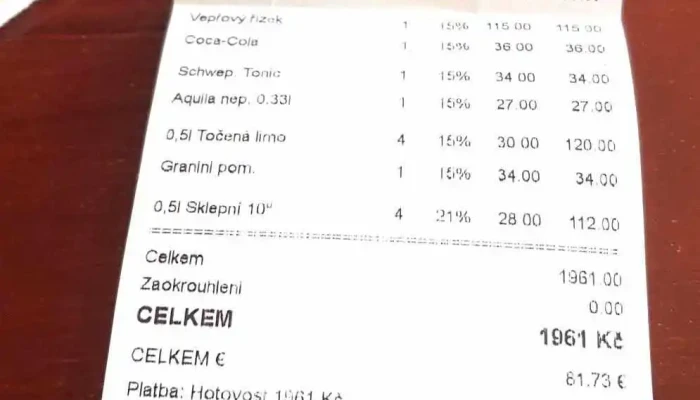 Tacl Restaurant -  Menu - Palackého 518
