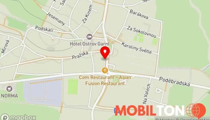 mapa Tali's café Sadská Kavárna v Paroubkova 70