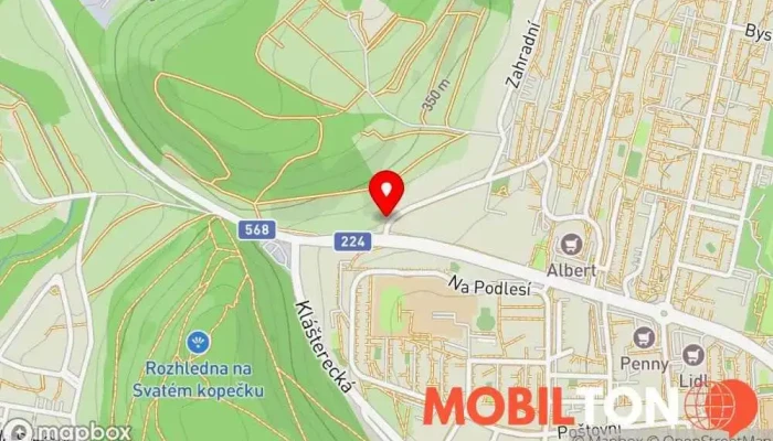mapa Tankovka Astra Restaurace v Nová kolonie 1550