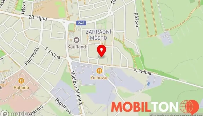 mapa The RF • rolling street food • Louny Restaurace v Zelené nám. 3114 440 01