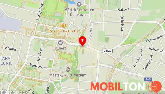 mapa TURBO PIZZA Čelákovice Pizzerie, Restaurace v Sedláčkova 108/4