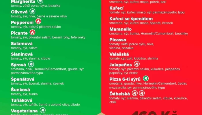 Turbo Pizza Ricany Menu - Masarykovo Nám. 60/33