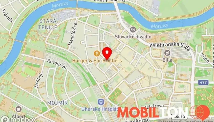 mapa U Bláznivé slepice Restaurace v Mariánské nám. 64