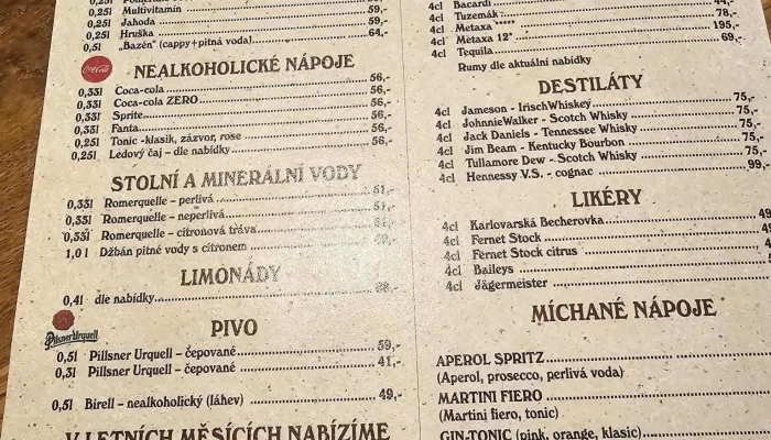 U Blaznive Slepice Menu - Mariánské Nám. 64