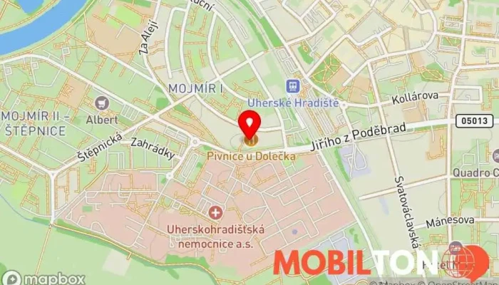 mapa U Dolečka Restaurace v Jana Evangelisty Purkyně