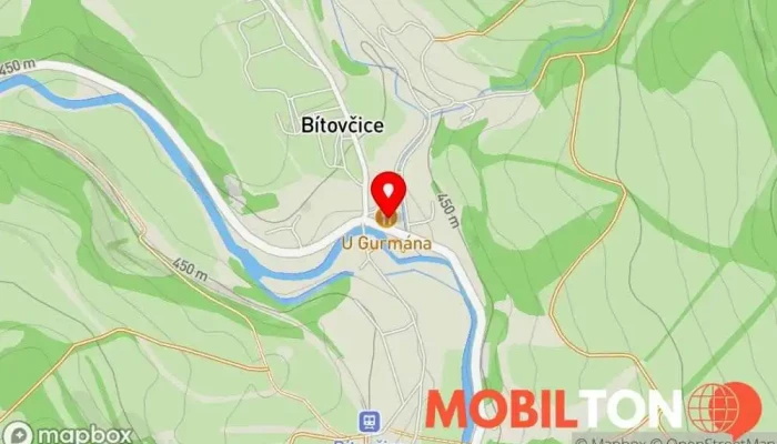 mapa U Gurmána Restaurace v Bítovčice
