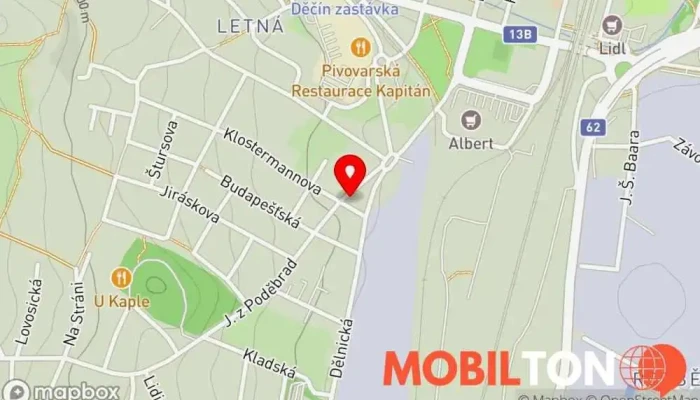mapa U Horaku Na Ruzku Restaurace v J. z Poděbrad 646/9