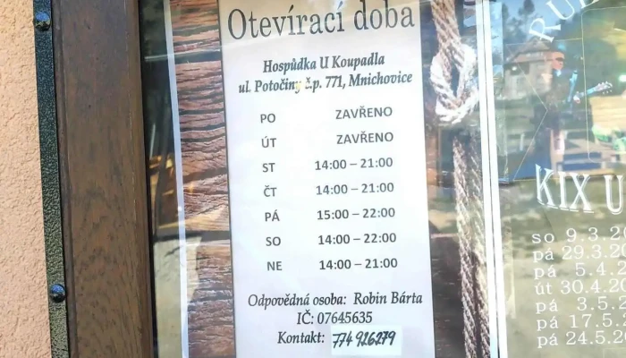 U Koupadla -  Menu - Středočeský Kraj