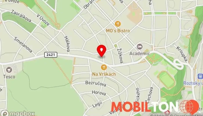 mapa U Krbu Čínská restaurace v Chelčického 562