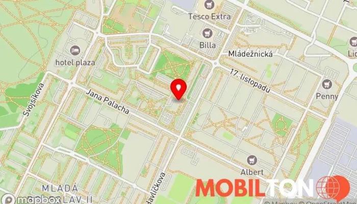mapa U Kvakoše Restaurace, Hospoda v ll, Havlíčkova 1307
