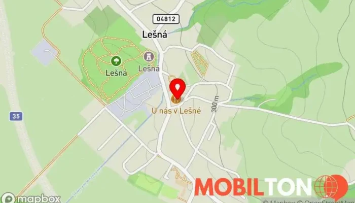 mapa U nás v Lešné Restaurace v 