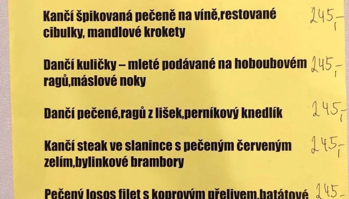 U Nas V Lesne Menu - Czech Republic