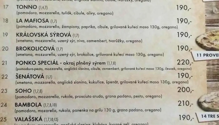 U Ogaru Menu - Ratiboř