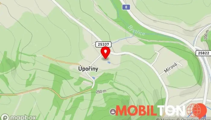 mapa U Pondělíků Restaurace v Bystřany-Teplice 1
