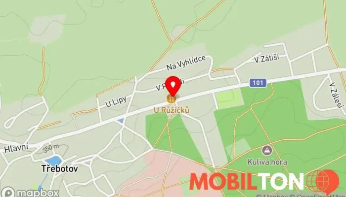 mapa U Růžičků Restaurace v Hlavní 89