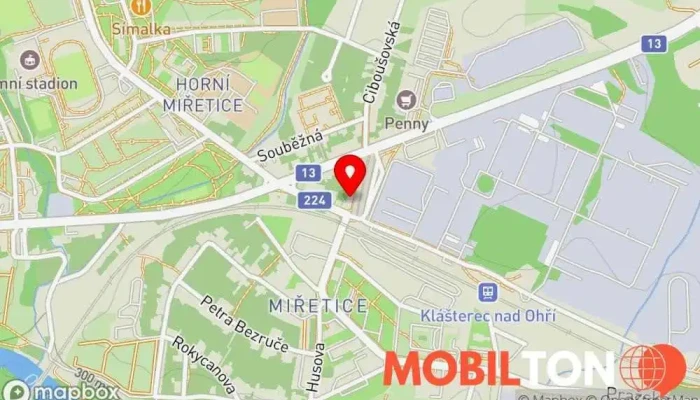 mapa U Sucháče Hospoda v Miřetice u Klášterce nad Ohří