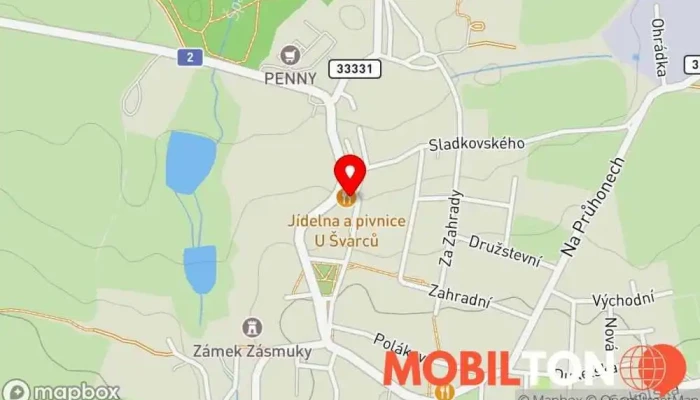 mapa U Švarců Restaurace v Čechova 128