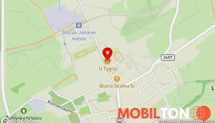 mapa U Tygra Restaurace v Mírová 56
