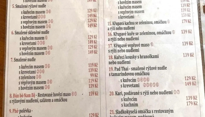 U Tygra -  Menu - Mírová 56