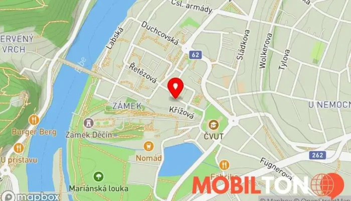 mapa Ubytování U Pekaře Děčín Hotel, Restaurace v Lázeňská 7