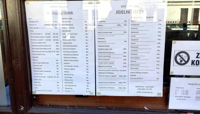 Vicoli Di Luigi -  Menu - Palackého 201