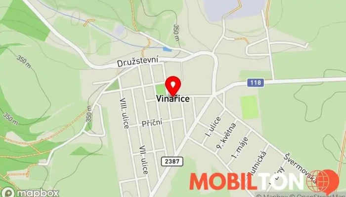 mapa Vinařice  v Vinařice