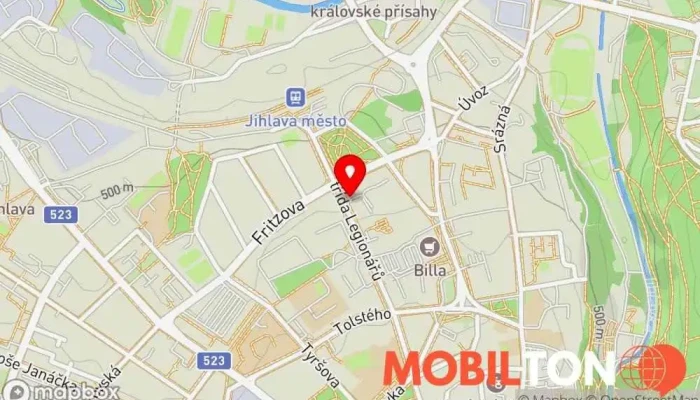 mapa Vinný restaurant Oása Restaurace v Tř. Legionářů 1467