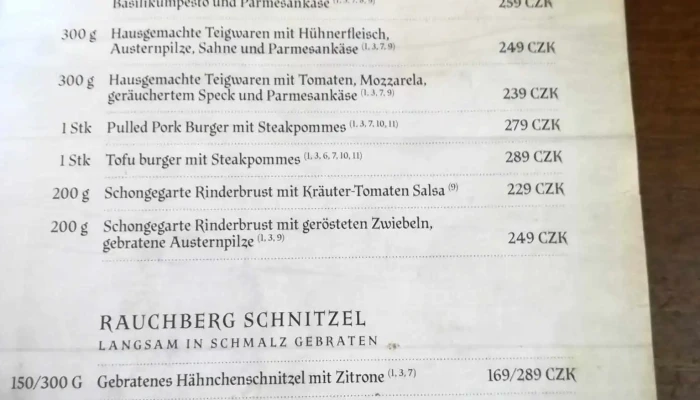 Vyletni Restaurace Dymnik Menu - Rumburk