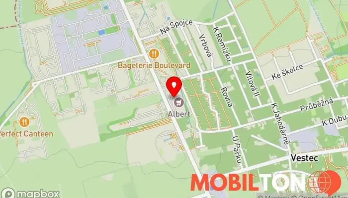 mapa Wok & Roll Bufet v Vestec-Jesenice u Prahy