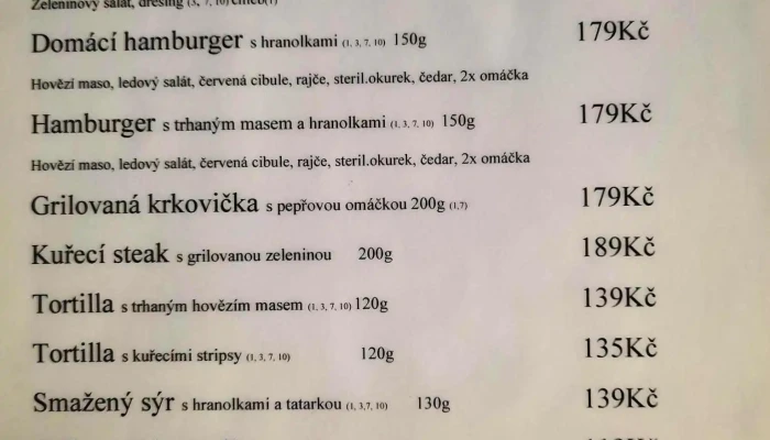 Zahradka Na Kurtech Hluk Menu - Družstevní Ii 294