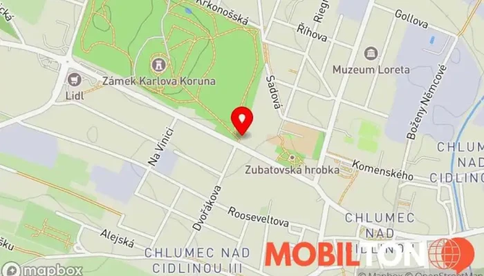 mapa Zámecká restaurace Česká restaurace, Italská restaurace, Salonek, Rozvoz jídla, Rozvoz pizzy, Restaurace, Svatební služby v Chlumec nad Cidlinou IV