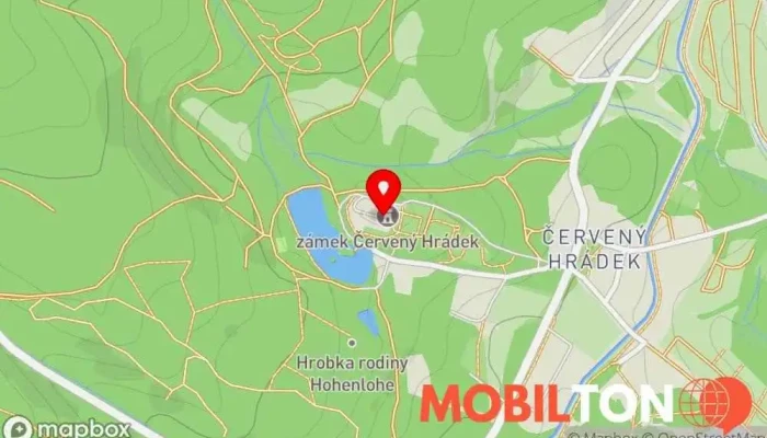 mapa Zámek Červený Hrádek Kulturní centrum, Místo konání akce, Ubytování pod střechou, Restaurace, Svatební služby v Jirkov