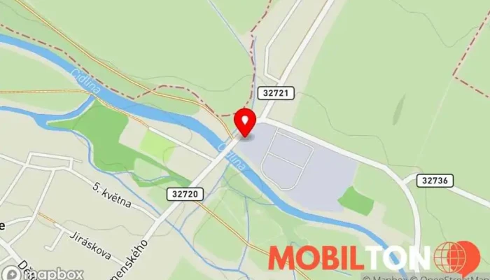 mapa Zizelice Ústředí společnosti v Tovární