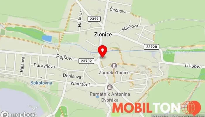 mapa Zlonická jídelna Restaurace v nám. Pod Lipami 5